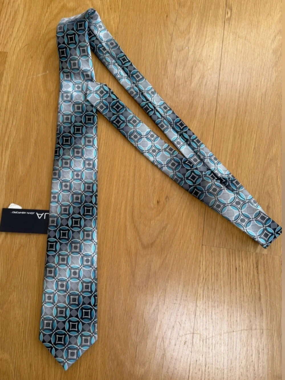Black, Blue & Green Patterned Neckties - Set of 3
